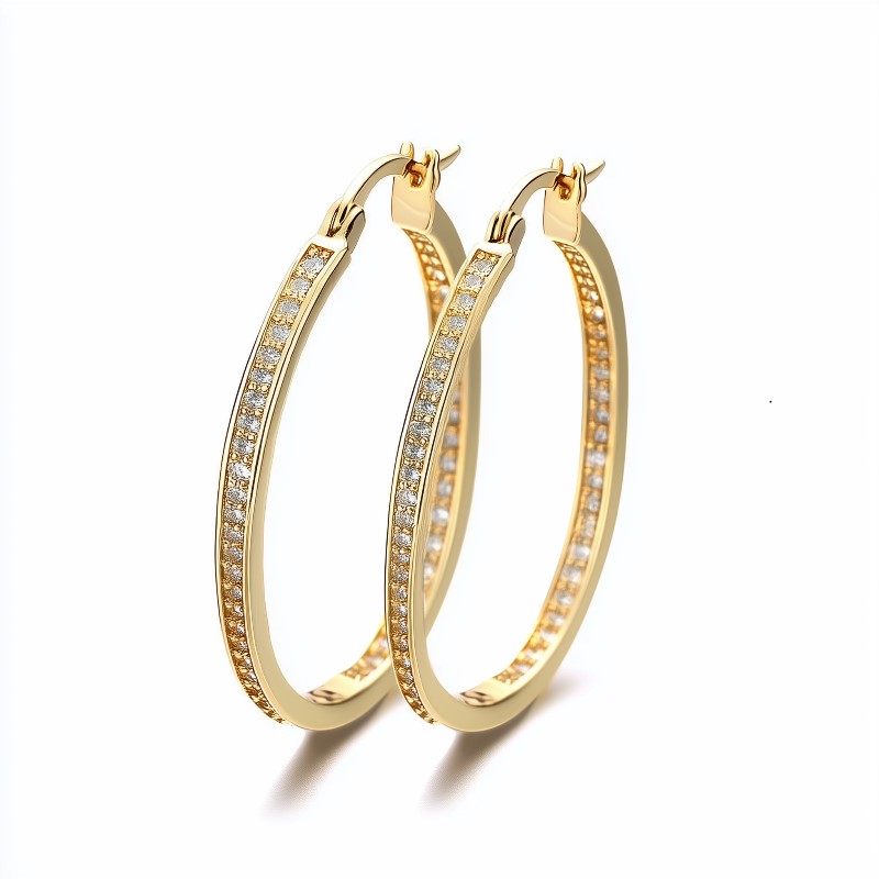 Genuine Crystal Inside Out Hoops - Gallery 4