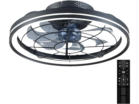 Modern Flush Mount Ceiling Fan with 6 Wind Speeds