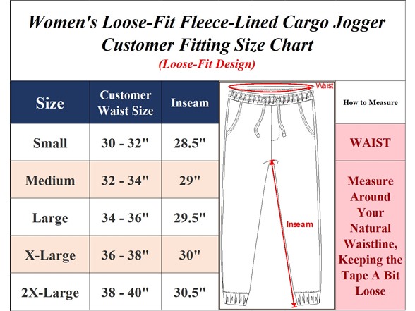 3Pk Womens Loose Fit Cargo Jogger Pants