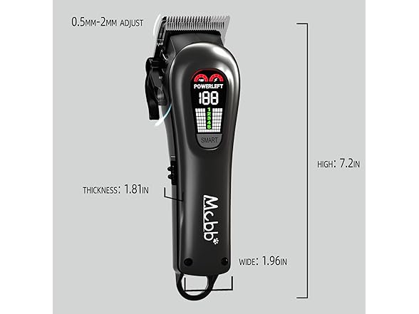 MCBB Dog Clippers - Low Noise, 5-Mode