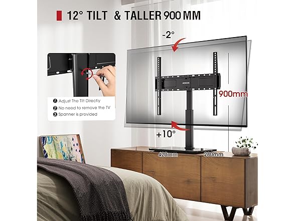 AOKCOS Swivel Universal TV Stand | 32-75"