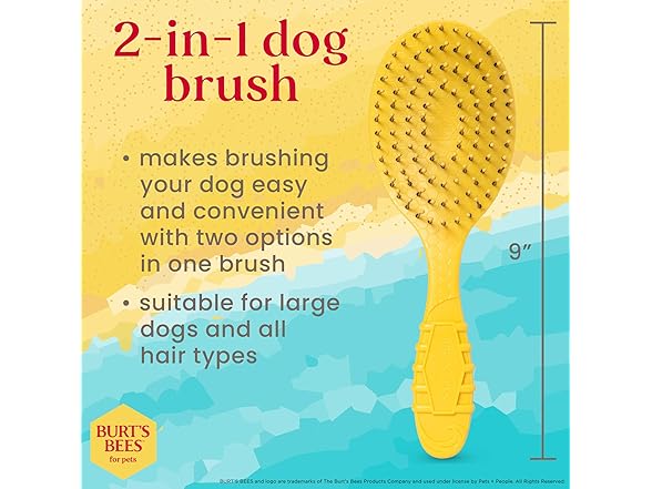 Burt's Bees for Pets Double Sided Brush for Large Dogs