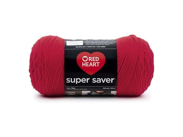 RED HEART Super Saver Yarn, Hot Red