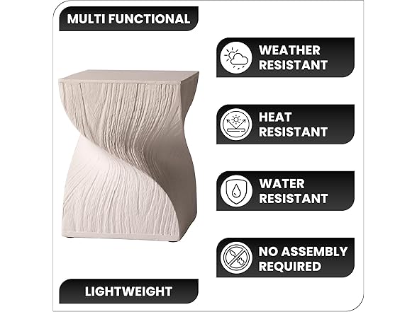 LeisureMod Onyx Fiberstone Side Table