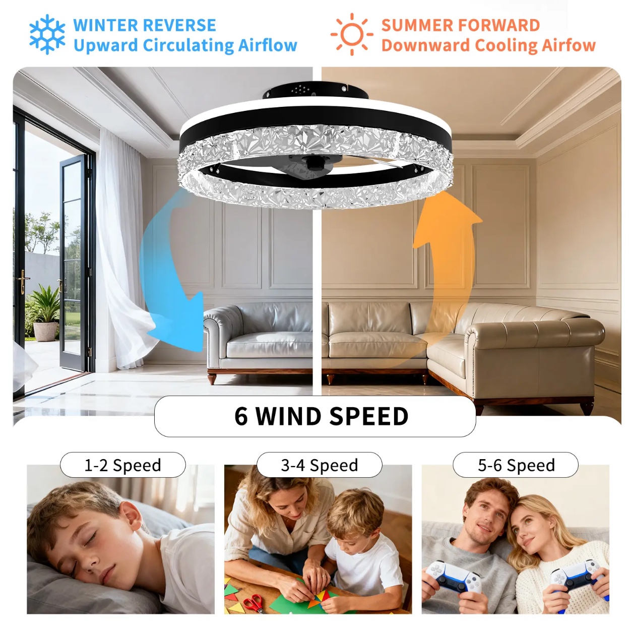Smart RGB LED Ceiling Fan 20 w/ Remote - Gallery 20