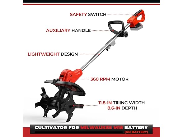 TREXEEN Cordless Tiller Cultivator