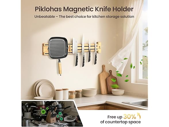 Wooden Magnetic Knife Holder for Wall