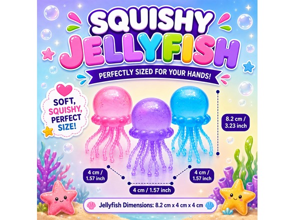 Twilight Squishy Sensory Toys Jellyfish, 3PK