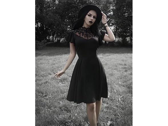 Scarlet Darkness Women (S) Ruffle Cap Sleeve Dress