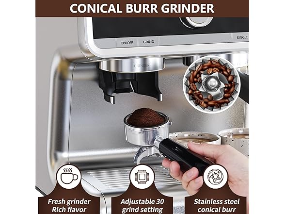 Acekool 20 Bar Espresso Machines with Grinder