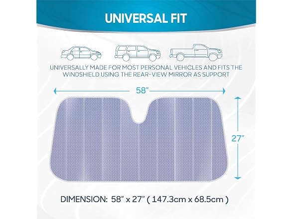 BDK Lavender Windshield Sun Shade 58x27