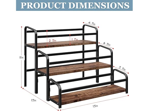 IYEBAU Coffee Syrup Rack, 12 Bottle Capacity, 3 Tier