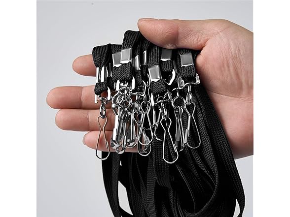 PEAKEEN Black Lanyards, 100 Pack