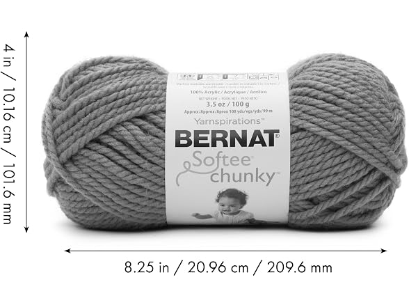 Bernat Softee Chunky Yarn, 3.5 Oz, Gauge 6 Denim