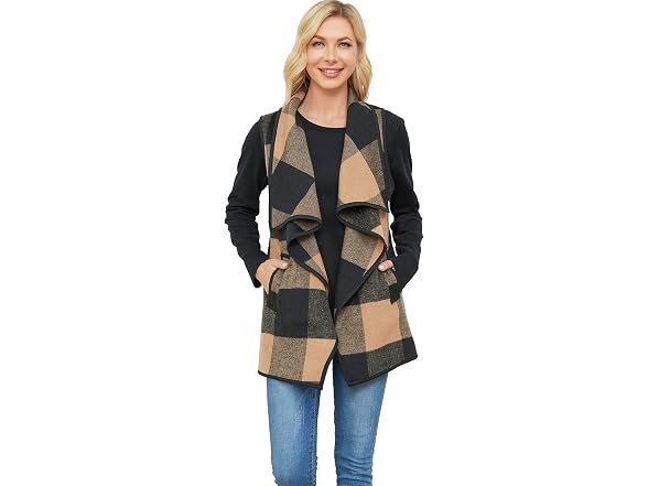 Yacun Women (XL) Fannel Sleeveless Cardigan Vest