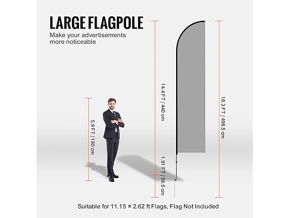 VEVOR Feather Flag Pole Kit, Swooper Flag Pole