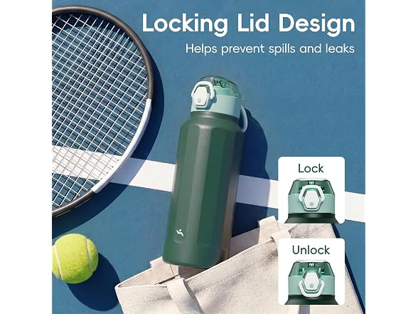 Konokyo FLOWPLAY 32oz Push-Button Bottle, Dark Green