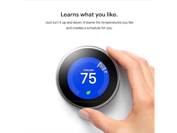 Google Nest Learning Thermostat - Programmable Smart Thermostat for Home - 3rd Generation Nest Thermostat - Compatible with Alexa - Brass (Renewed) (Open Box)