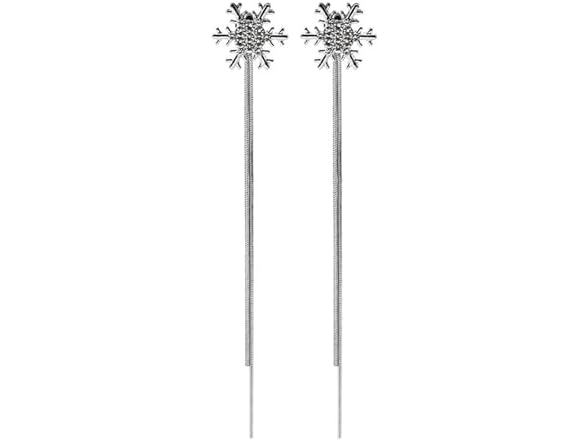 Spiritrain Long Snowflake Tassel Earrings