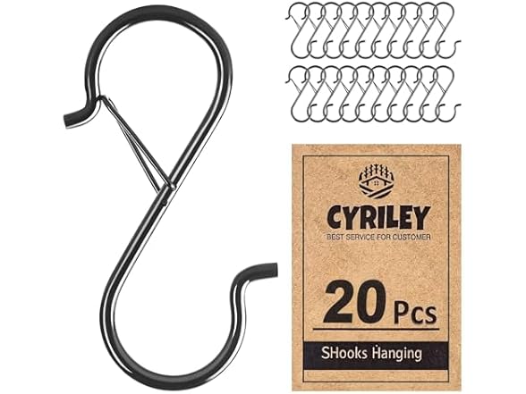 Unknown Cyriley 20Pcs S Hooks for Hanging Heavy