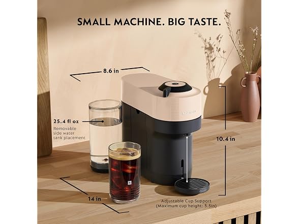 Nespresso Vertuo Pop+ Maker by De'Longhi, Beige