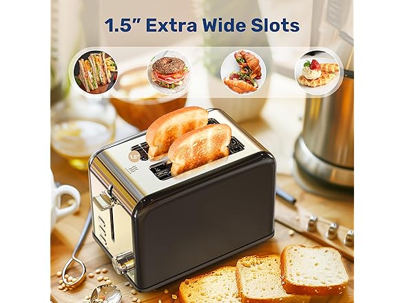 YSSOA 2-Slice Stainless Steel Toaster