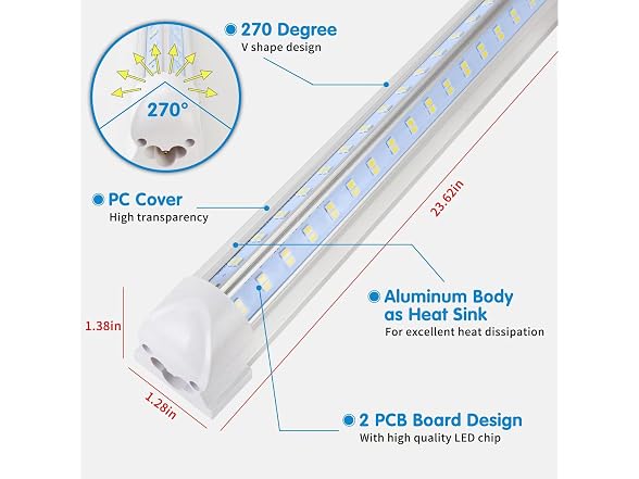 AQIQUUT Led Shop Light 2Pack