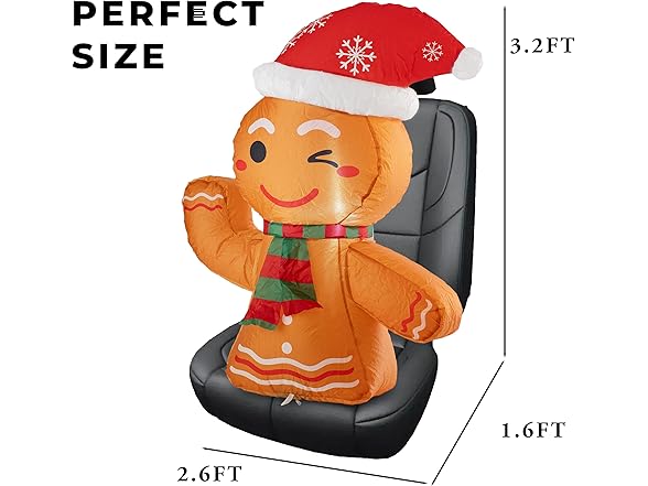 Zone Tech CR0007 Inflatable Gingerbread Blow-Up Brown/Red