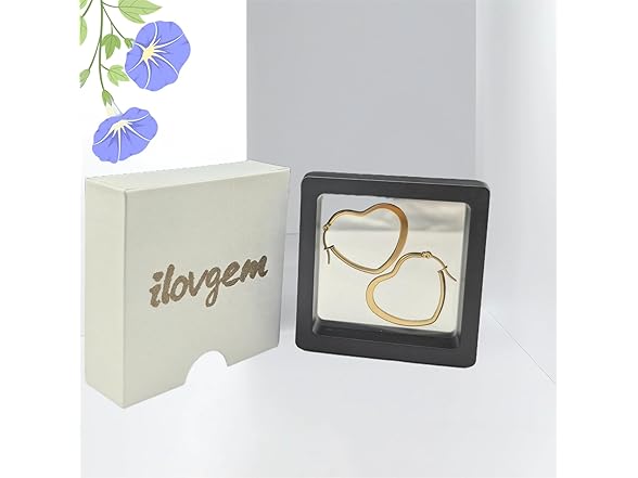 Ilovgem Heart Earrings 14K Gold Plated