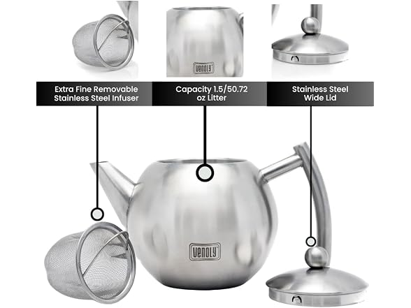 Venoly Stainless Steel Teapot (1.5L)