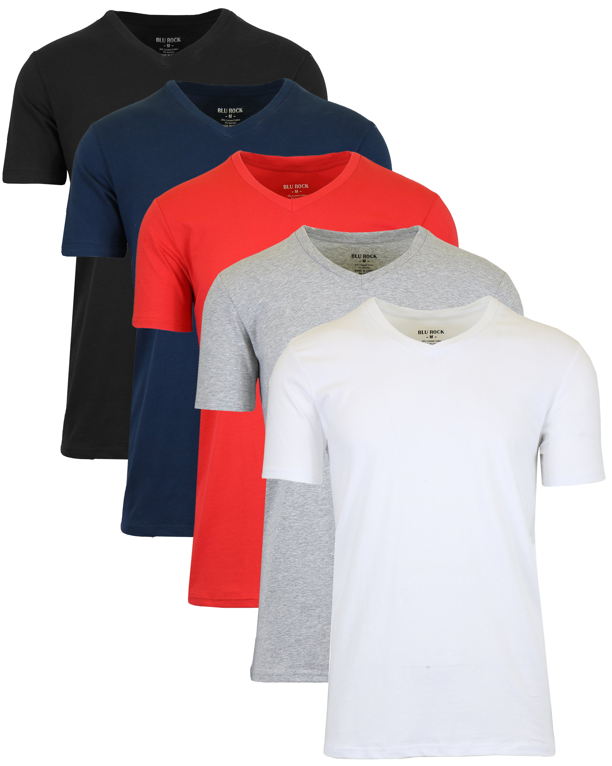 Mens Cotton Stretch V-Neck Tees (M-2XL) - Gallery 28