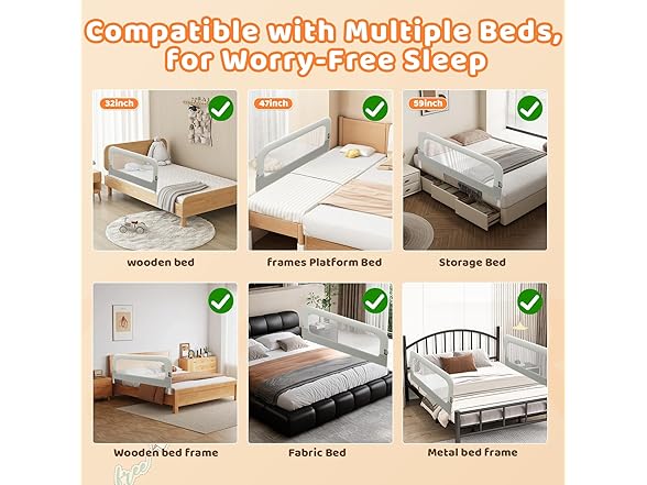 ozmer Bed Guard Rail for Toddlers