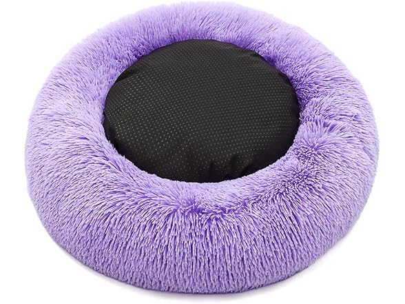 Luciphia Round Dog Cat Bed Donut Cuddler, Faux Fur