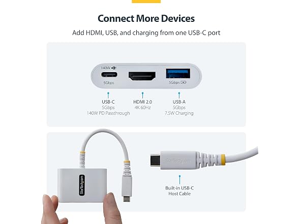 StarTech.com StarTech 3-in-1 USB-C HDMI Dock White