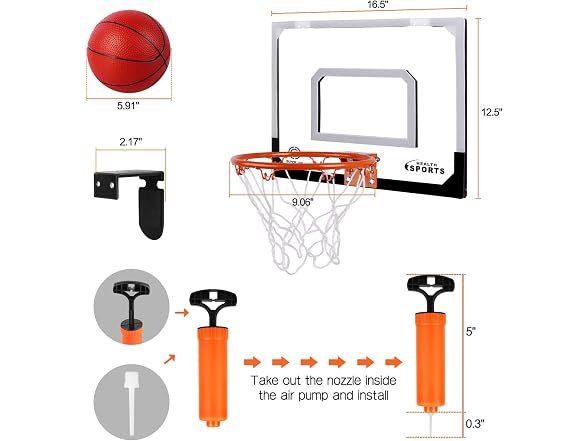Over The Door Mini Basketball Hoop Set - Gallery 2
