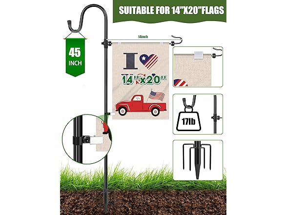 Shepherd Hook for 14'' x 20'' Flags