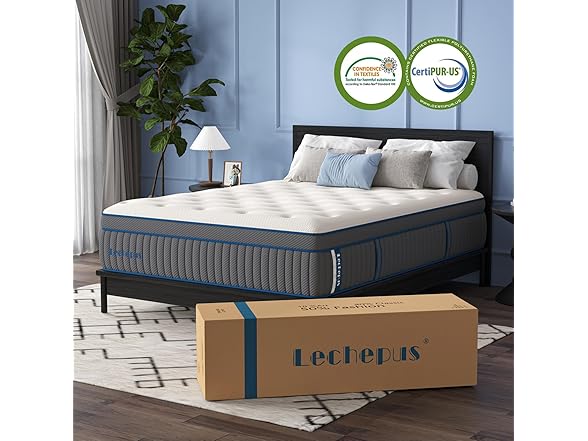 Lechepussleep Queen Mattress,14 Inch Cooling