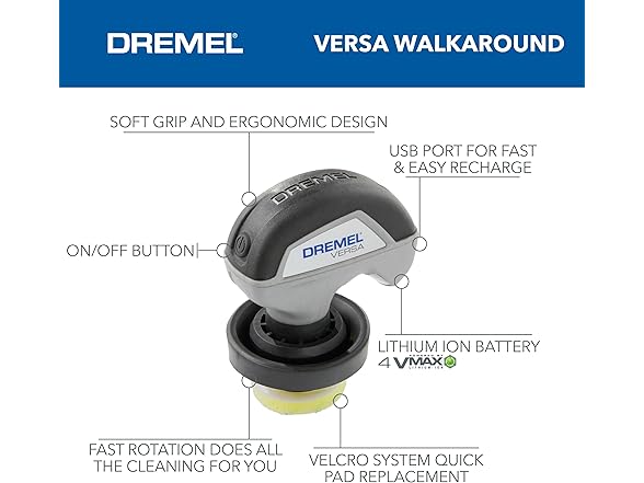 Dremel PC10-07 Versa Power Scrubber Kit Black/Gray