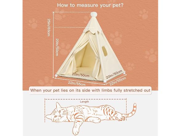 LOOBMBNS Standard Cat & Mini Dog Teepee Tent House