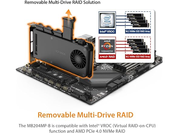 ICY DOCK 4 Bay Removable M.2 NVMe PCIe SSD