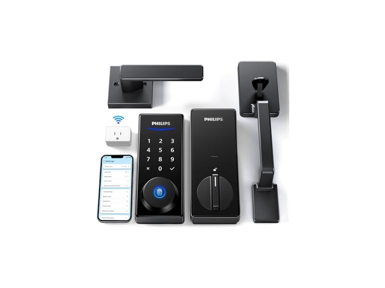 Philip DDL240X-1HBG-H-MB Wi-Fi Smart Deadbolt With Hand