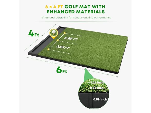 Ponsonbay Golf Hitting Mat 6ftx4ft