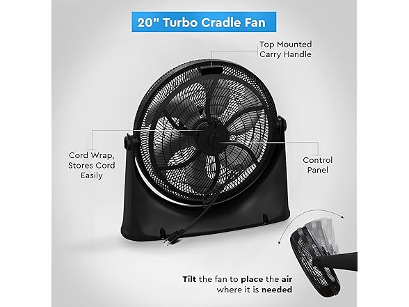Comfort Zone PowrCurve High Velocity Floor Fan