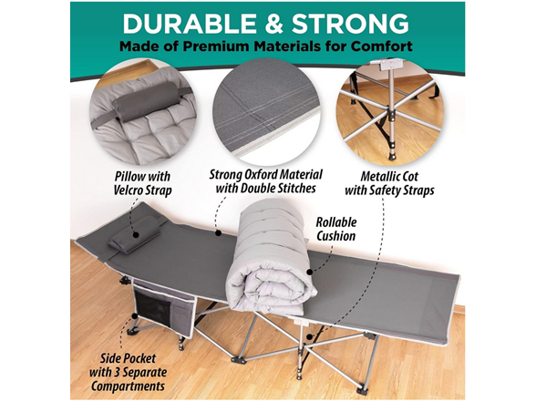 Zone Tech Camping Mattress Gray with Pillow