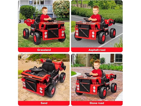 12V Ride On Dump Truck Red