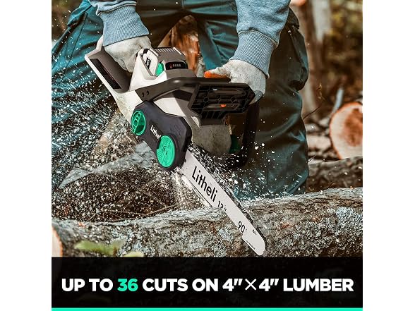 LiTHELi Battery Chainsaw 12", 40V Cordless Chainsaw