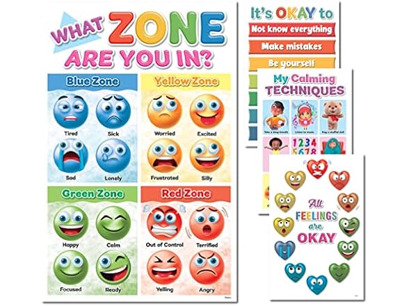 DeeDee's Feelings Chart Set, 11x17", 4pc