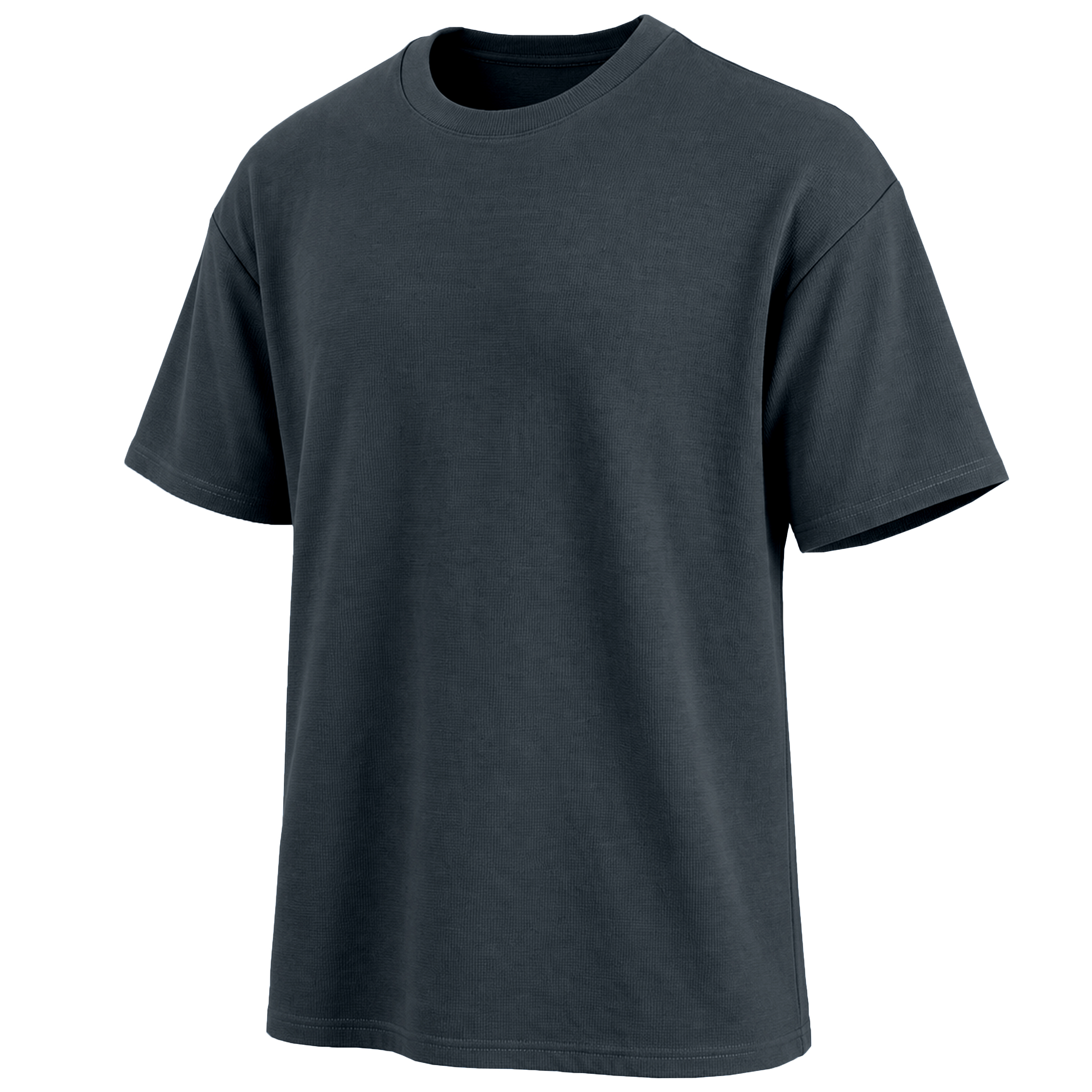 5Pk Mens Waffle Knit Drop Shoulder Tee - Gallery 26