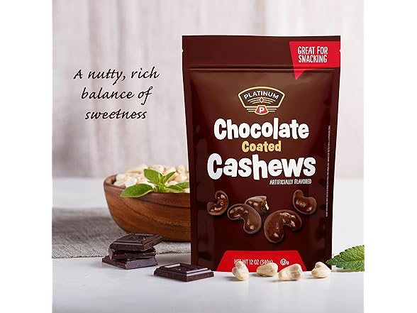Platinum - Chocolate Coated Cashews, 12-oz.