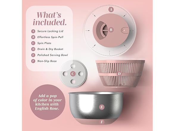 COOK WITH COLOR Stainless Steel Salad Spinner - 5 Qt